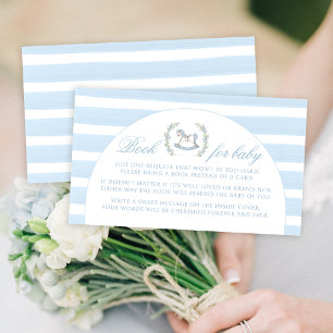 Carte D'accompagnement Livre à cheval bleu pour bébé garçon douche