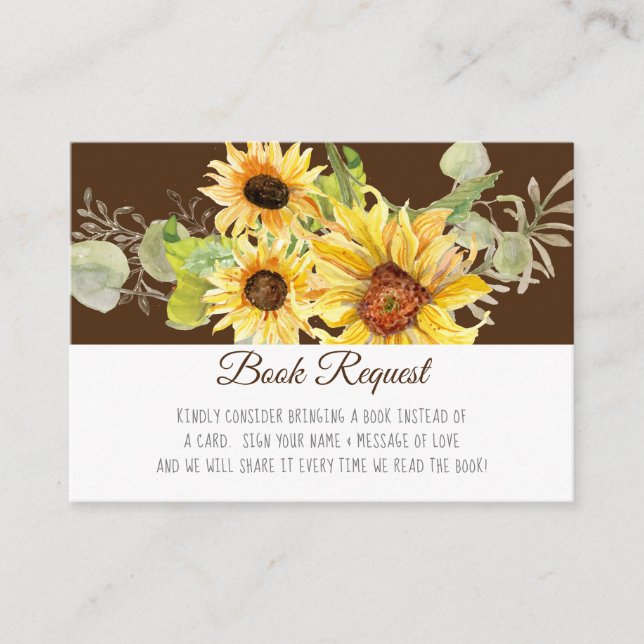 Carte D'accompagnement Livre d'automne de tournesol aquarelle au lieu de  (Devant)