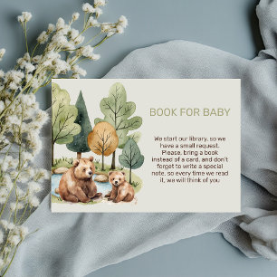 Carte D'accompagnement Livre de baby shower en bois de Mama bear pour car