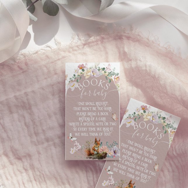 Carte D'accompagnement Livre de Baby shower pour filles florales d'animau (Créateur téléchargé)