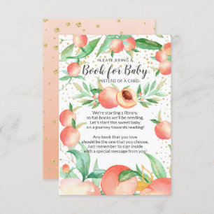 Carte D'accompagnement Livre de Baby shower Sweet Little Peach pour Baby 