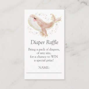 Carte D'accompagnement Livre de baleines roses et or mignonne pour Baby s