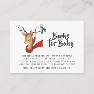 Carte D'accompagnement Livre de demande de Baby Shower de Noël rétro vint