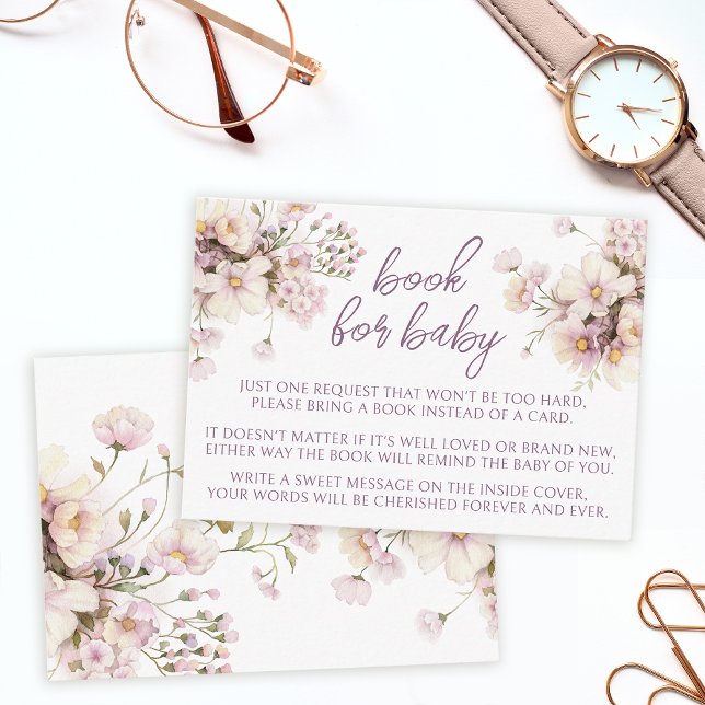 Carte D'accompagnement Livre de fleur sauvage floral pour bébé fille douc (Créateur téléchargé)