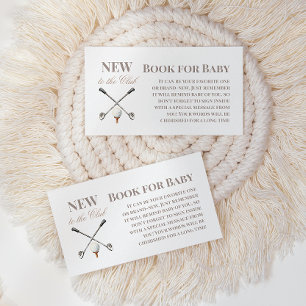 Carte D'accompagnement Livre de golf beige neutre vintage pour Baby Showe