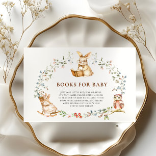 Carte D'accompagnement Livre de lapin aquarelle Couronne Livres pour bébé