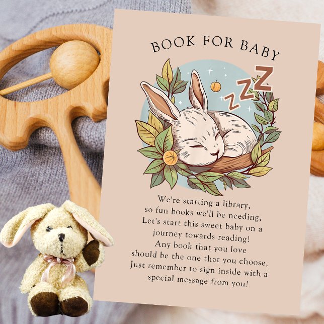 Carte D'accompagnement Livre de lapin de bois pour bébé (Créateur téléchargé)