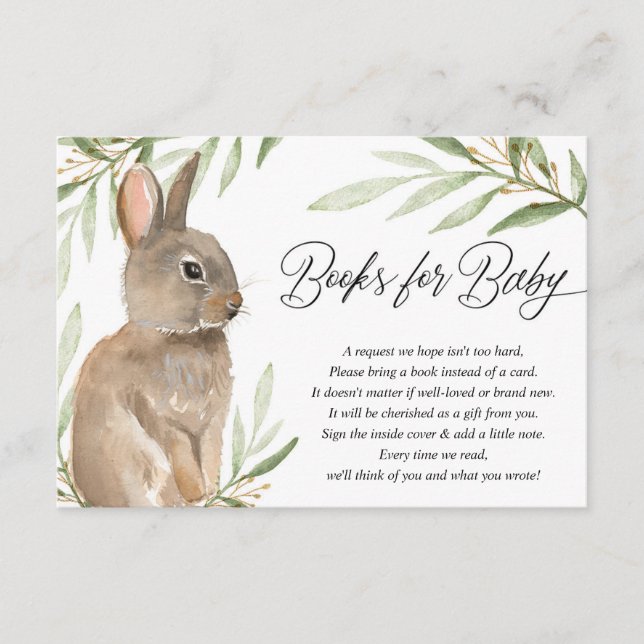 Carte D'accompagnement Livre de lapin de Pâques neutre par genre au lieu  (Devant)