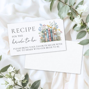 Carte D'accompagnement Livre de Recettes pour Baby Shower Féminin