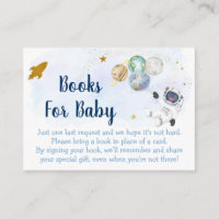 Livre demandé pour Baby Shower Astronaute Bleu Or