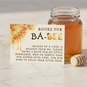 Carte D'accompagnement Livre demandé pour la baby shower : Nid d'abeille 