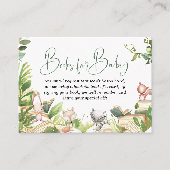 Carte D'accompagnement Livre D'Histoire Baby shower Thématique Livres Pou (Devant)