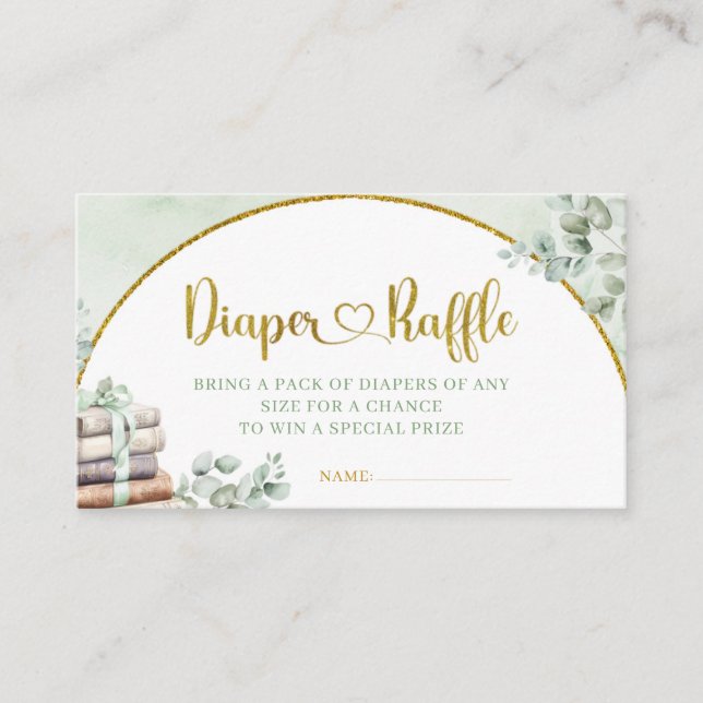 Carte D'accompagnement Livre d'histoire de la verdure Baby shower de couc (Devant)