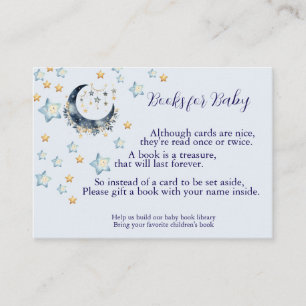 Carte D'accompagnement Livre Étoiles de Lune pour Baby Shower