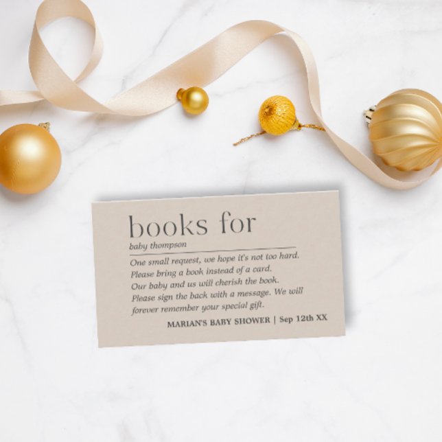 Carte D'accompagnement Livre minimaliste neutre genre pour bébé (Créateur téléchargé)