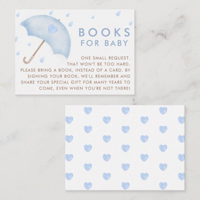 Carte D'accompagnement Livre pour Baby shower d'arrosage pour bébés (Devant / Derrière)