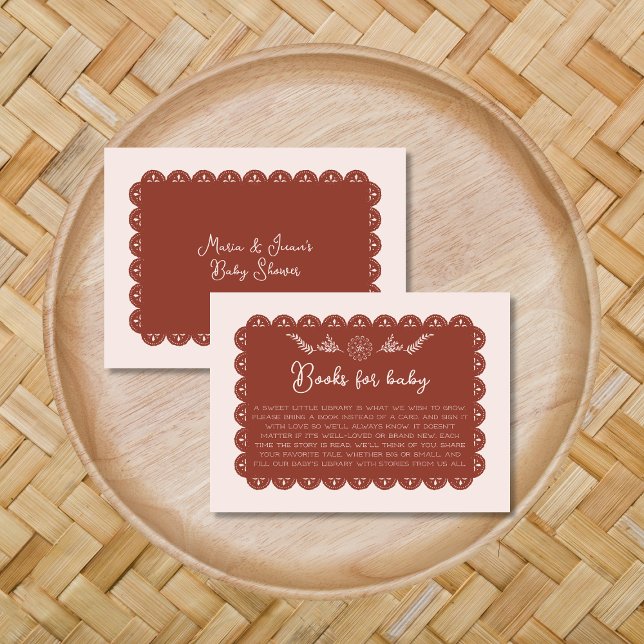 Carte D'accompagnement Livre Pour Baby shower Mexican Papel Picado Neutra (Book For Baby Shower Mexican Papel Picado Neutral Enclosure Card)