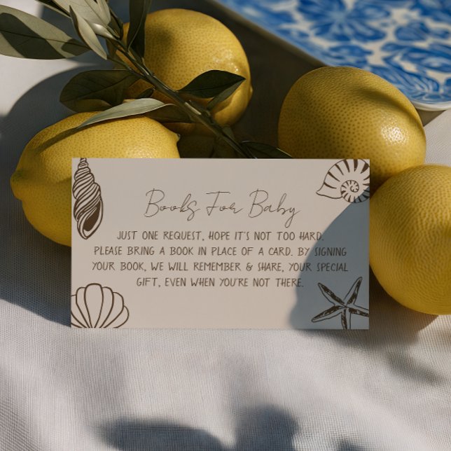 Carte D'accompagnement Livre pour bébé à la douche de bébé Demandé   (Créateur téléchargé)