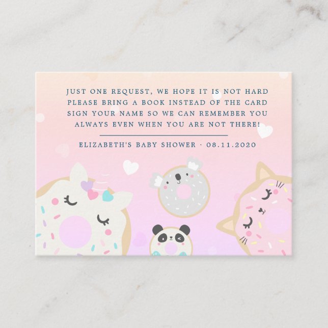 Carte D'accompagnement livre pour bébé douche bébé animal gâteaux (Devant)