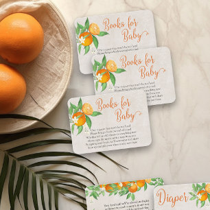 Carte D'accompagnement Livre pour bébé Poème Citron Orange Neutre