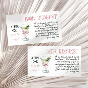 Carte D'accompagnement Livre Tini One Martini Bow Girl pour Baby Shower
