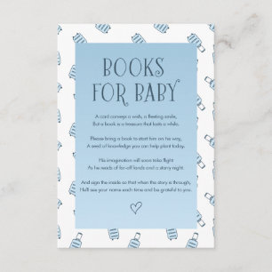 Carte D'accompagnement Livres à bagages bleu blanc pour bébé