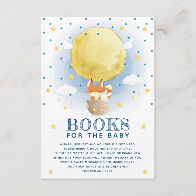 Carte D'accompagnement Livres à ballons à air de lune pour bébé (Devant)
