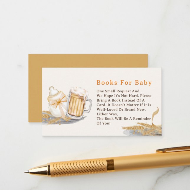 Carte D'accompagnement Livres à bières pour bébé - Bouteille de lait - Ca (Devant/Arrière en situation)