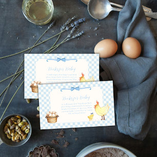 Carte D'accompagnement Livres à carreaux bleus Little Chick pour Baby Sho