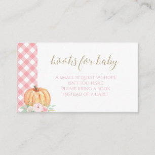 Carte D'accompagnement Livres à carreaux floraux pour bébé pour baby show