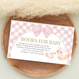 Carte D'accompagnement Livres à carreaux roses pour bébé Silly Goose Baby