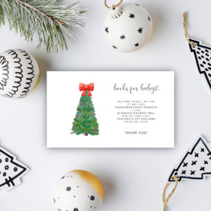 Carte D'accompagnement Livres à feuillage persistant de neige de Noël pou