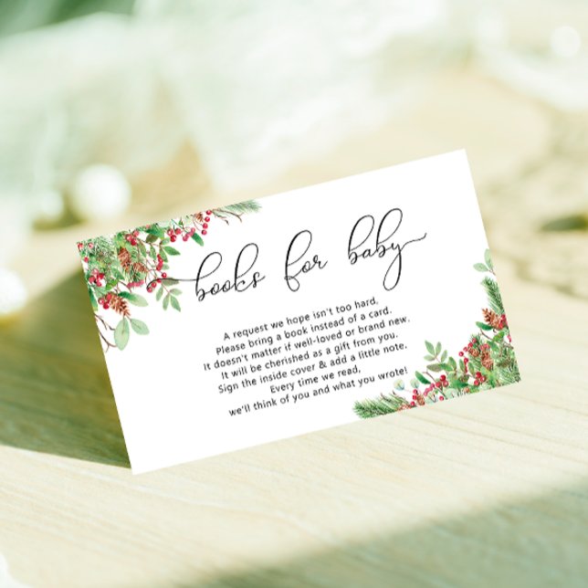 Carte D'accompagnement Livres à feuillage persistant de Noël d'hiver pour (Créateur téléchargé)