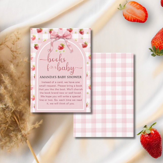 Carte D'accompagnement Livres à la fraise pour une Baby Shower aux fruits (Créateur téléchargé)