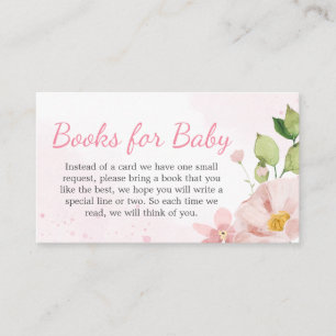 Carte D'accompagnement Livres à ressorts floraux rose pâle pour bébé