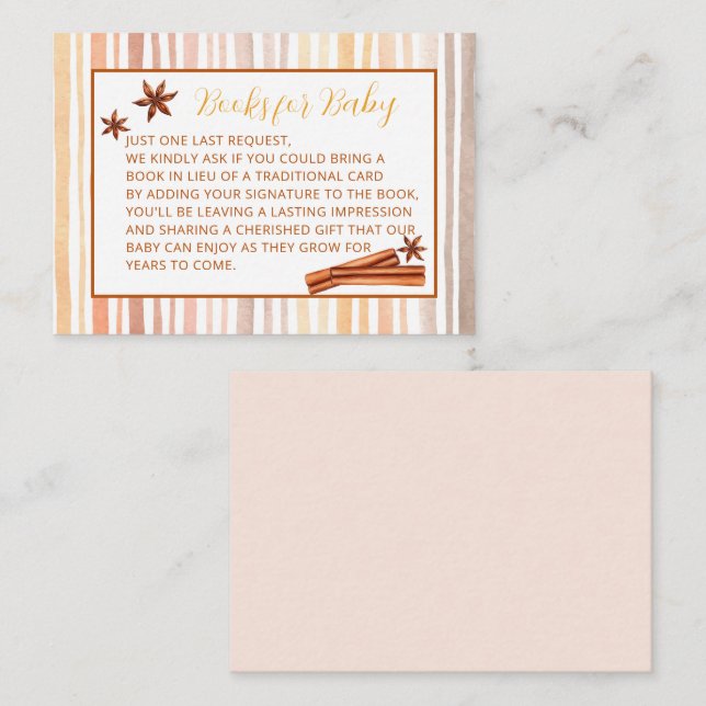 Carte D'accompagnement Livres à tarte Cutie pour Baby Insert Card (Devant / Derrière)