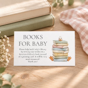 Carte D'accompagnement Livres Amusants de Drôle d'Oie pour Baby Shower