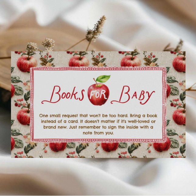 Carte D'accompagnement Livres Apple rustiques pour Baby Insert Card (Rustic Apple Country Books for Baby Card)