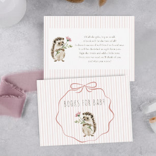 Carte D'accompagnement Livres aquarelle pour bébé Hérisson de la forêt