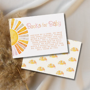Carte D'accompagnement Livres Aquarelle Sunshine pour Baby Shower