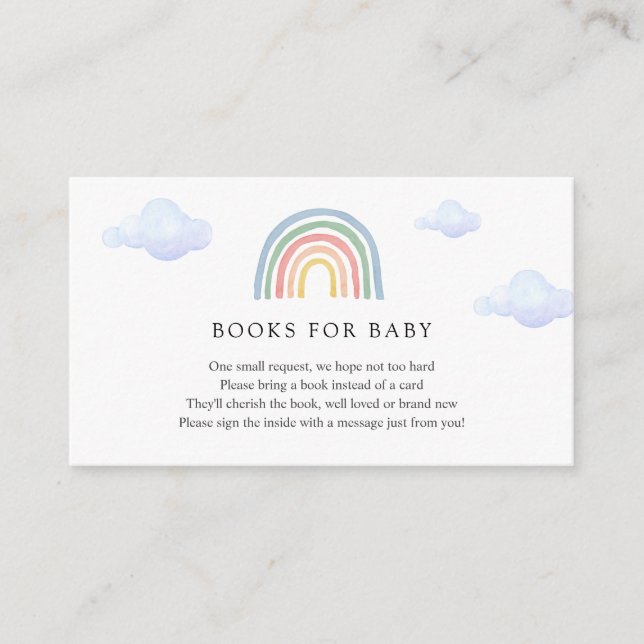 Carte D'accompagnement Livres Arc-en-ciel pour Baby insert card (Devant)