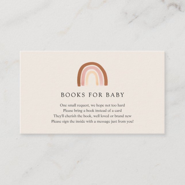 Carte D'accompagnement Livres Arc-en-ciel rose pour Baby insert card (Devant)