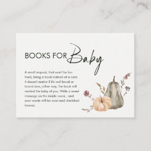 Carte D'accompagnement Livres Automne Citrouille pour Bébé