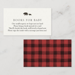 Carte D'accompagnement Livres Baby Bear et Red Plaid pour boîtier bébé