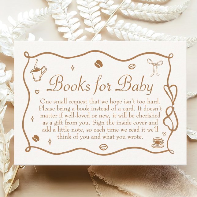 Carte D'accompagnement Livres Baby shower café pour bébé (Créateur téléchargé)