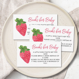 Carte D'accompagnement Livres Baby shower Fraise Pour Bébé