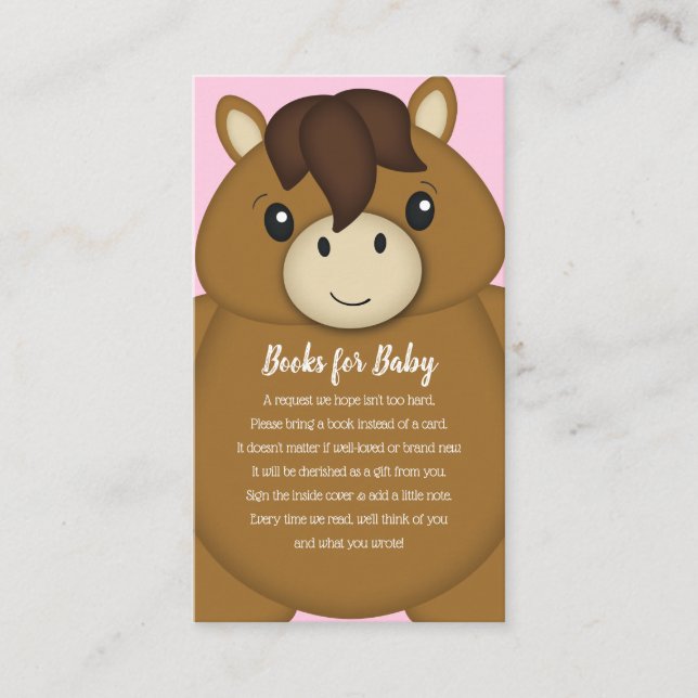 Carte D'accompagnement Livres Baby showers à cheval (Devant)