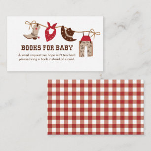 Carte D'accompagnement Livres Baby showers Cowboy pour boîtier bébé