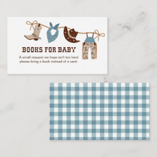 Carte D'accompagnement Livres Baby showers Cowboy pour boîtier bébé
