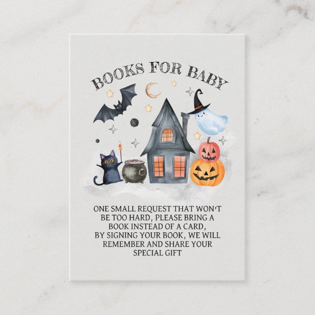 Carte D'accompagnement Livres Baby showers Halloween pour bébé (Devant)